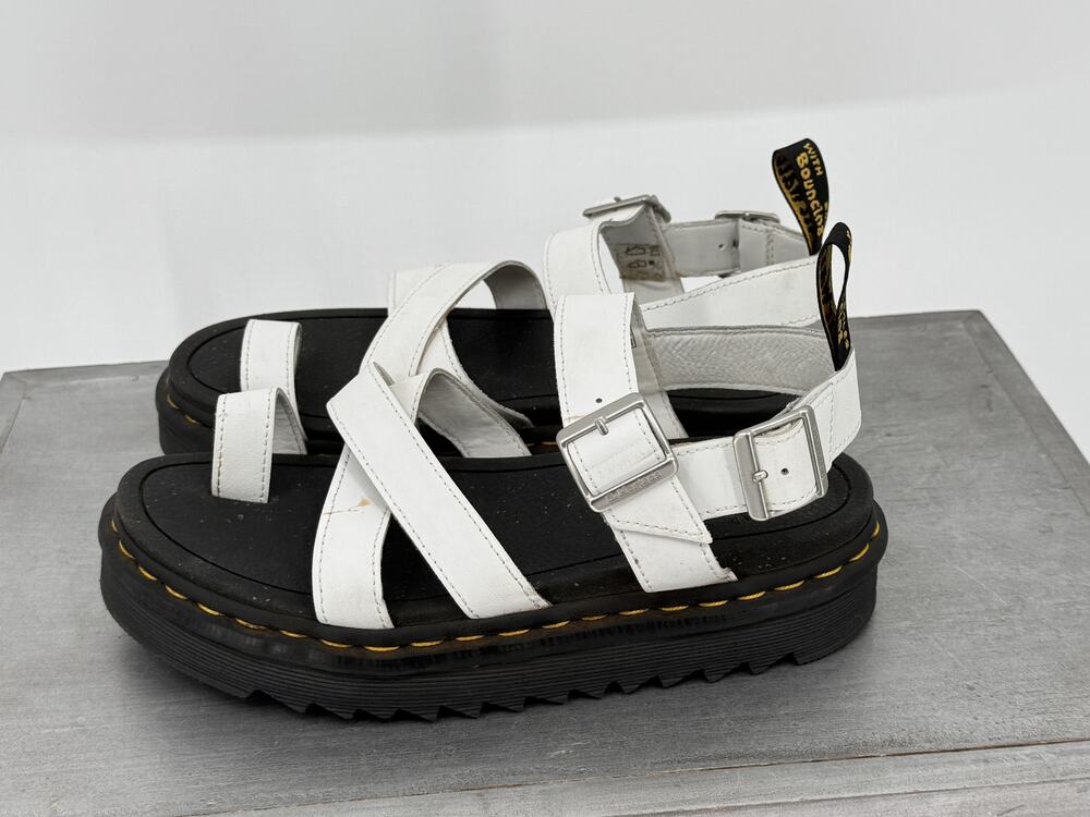 Dr. Martens Avry Hydro Platform Sandals White Women's 8 Outdoors Travel Bohemian